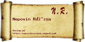 Nepovin Rózsa névjegykártya